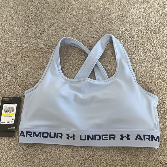 brand new never worn blue under armour sports bra - Picture 1 of 4